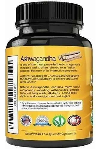 Salud y Equipamiento Médico - Polvo Orgánico De La Raíz De Ashwagandha 1200mg 120 Caps 1