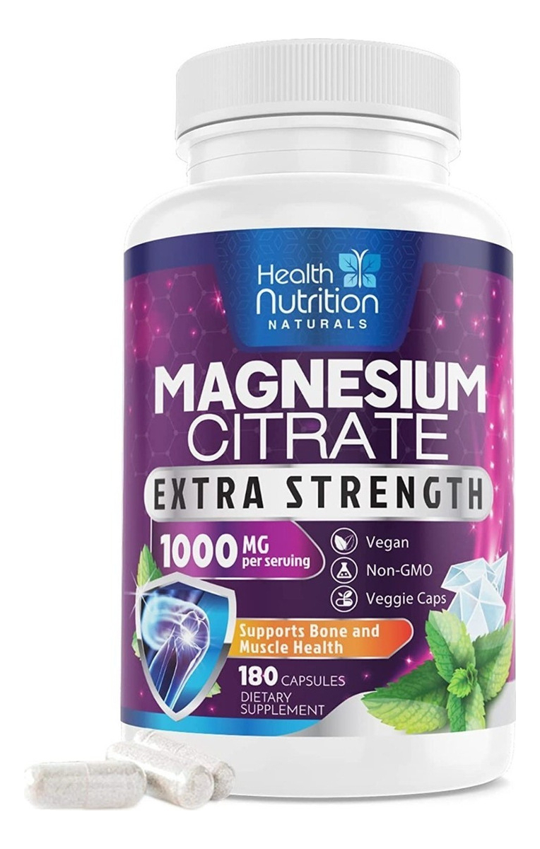Salud y Equipamiento Médico - Citrato Magnesio 1000mg 180 capsulas 0