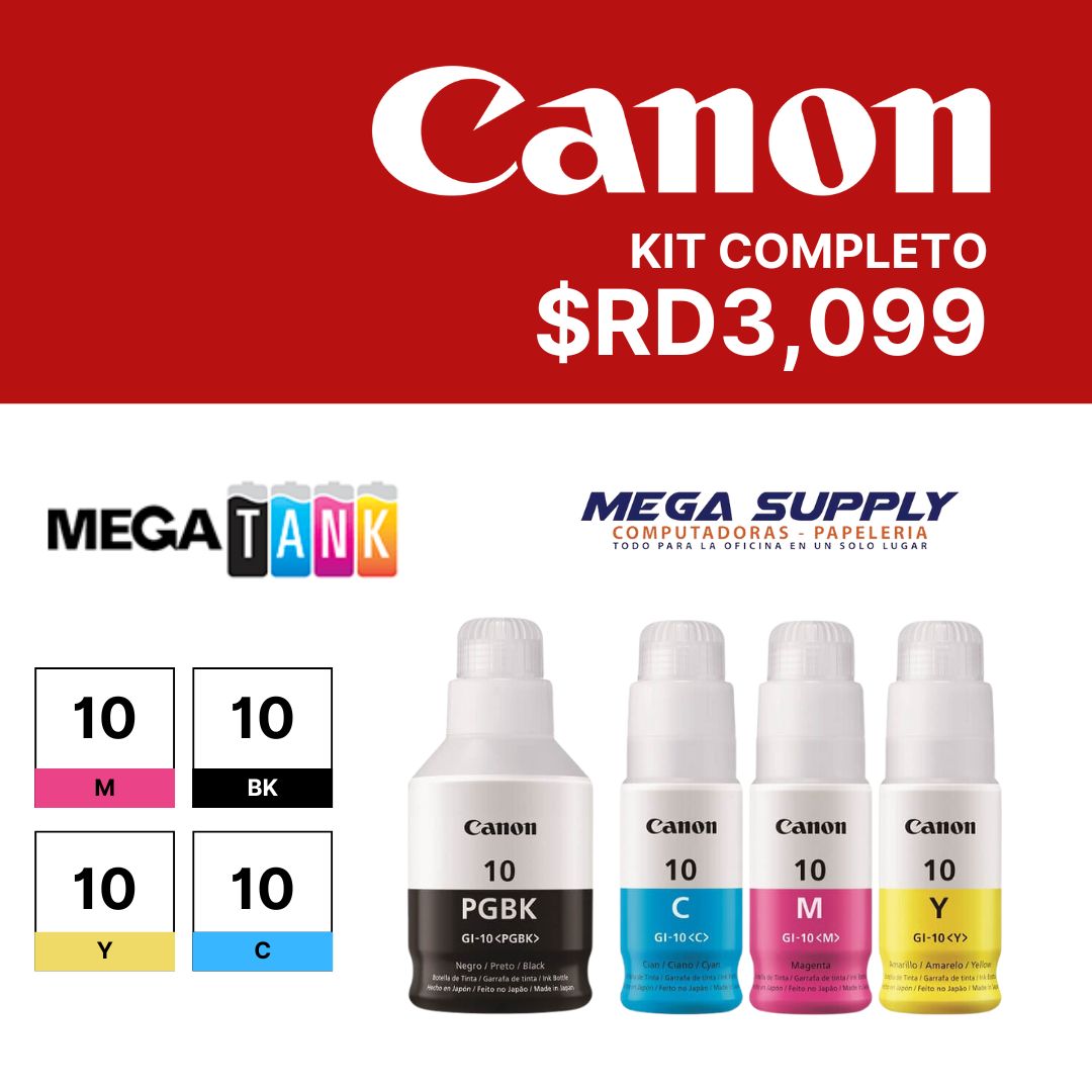 impresoras y scanners - KIT DE 4  BOTELLAS  DE TINTA CANON GI-10 0