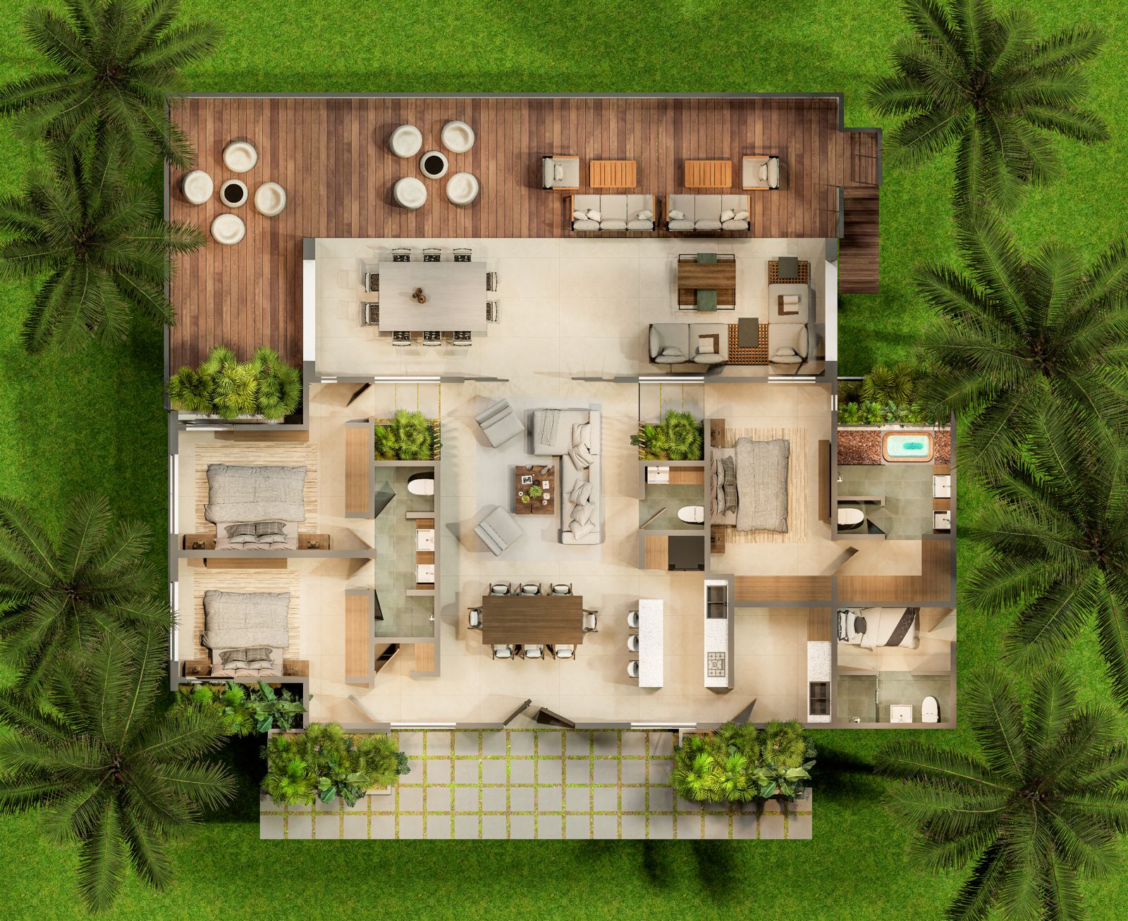casas vacacionales y villas - Villa ecológico 3HAB – Corozo 1