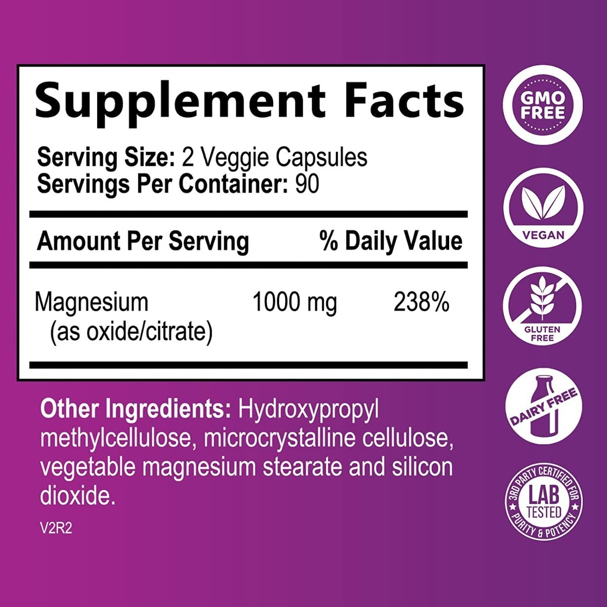 Salud y Equipamiento Médico - Citrato Magnesio 1000mg 180 capsulas 1