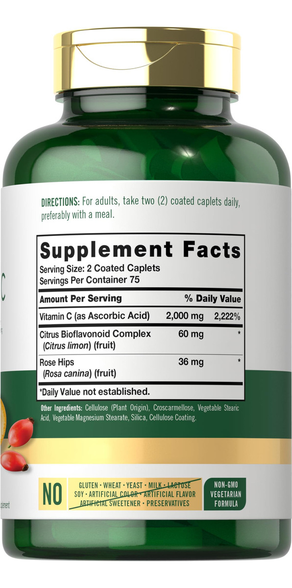 Salud y Equipamiento Médico - Carlyle Vitamina C 2000mg | Con Rosa Mosqueta | 300 Comprimi 2