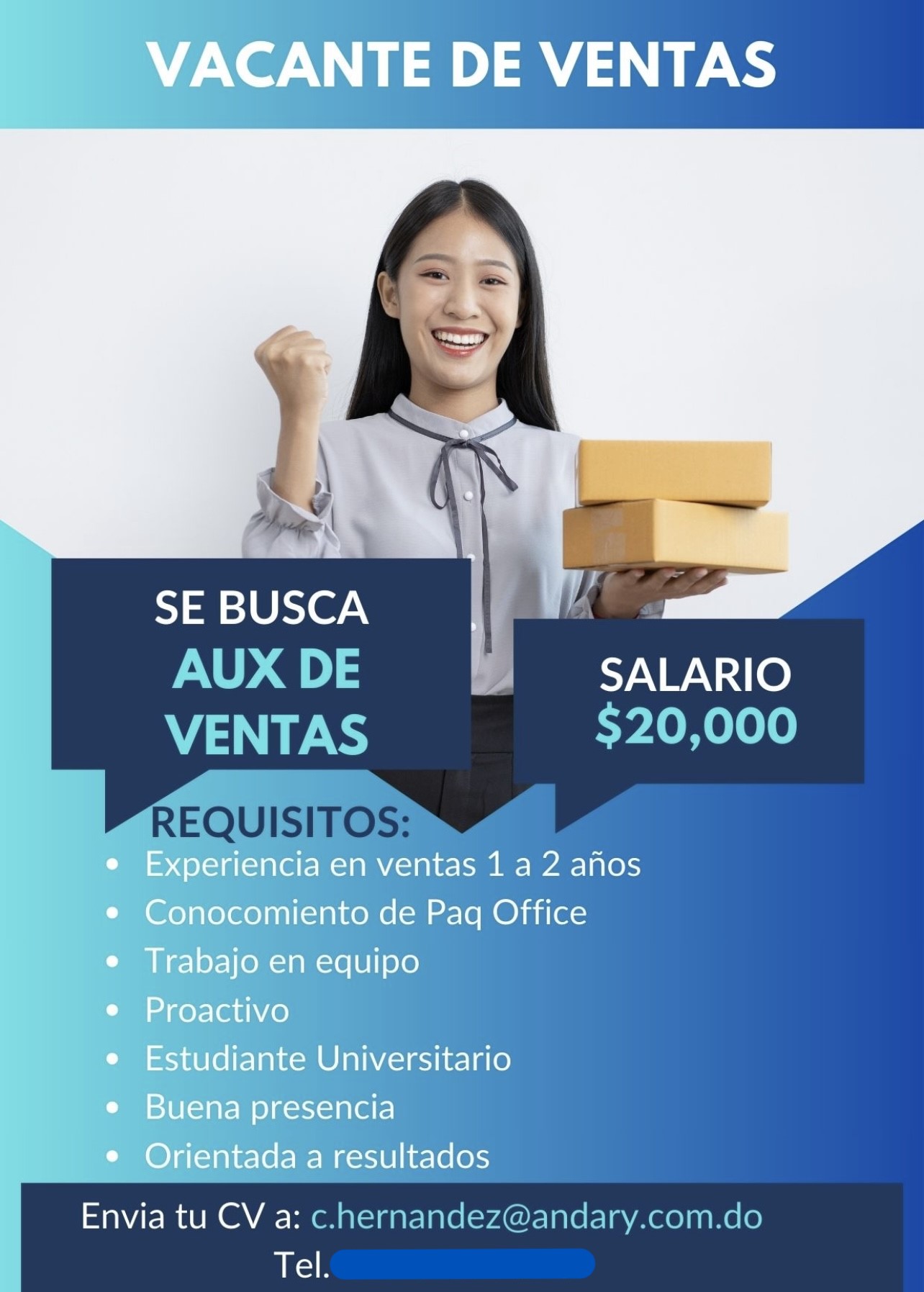empleos disponibles - Aux de Ventas