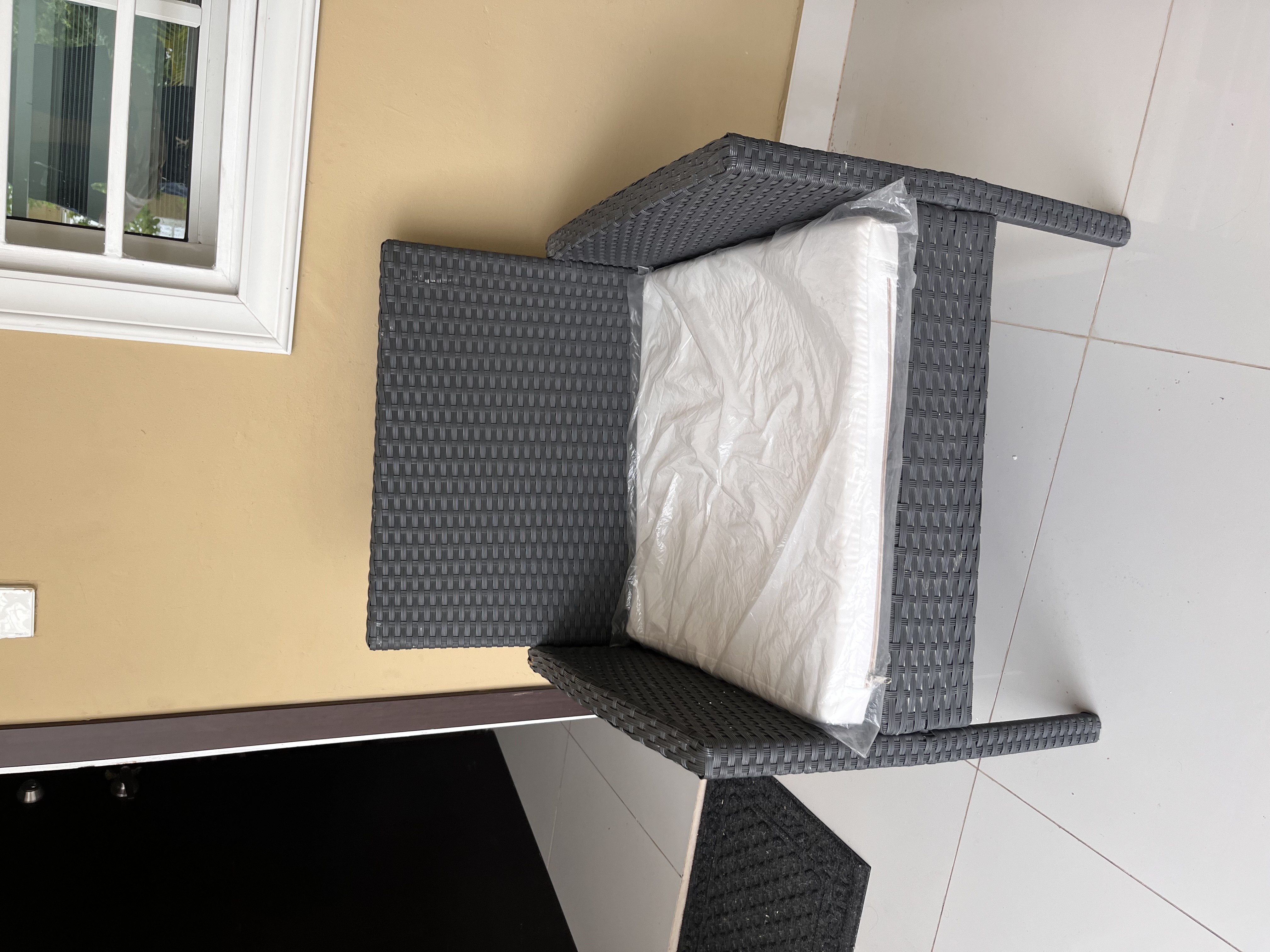 muebles y colchones - Juego de 2 Sillas de Terraza/Exterior- RATTAN 