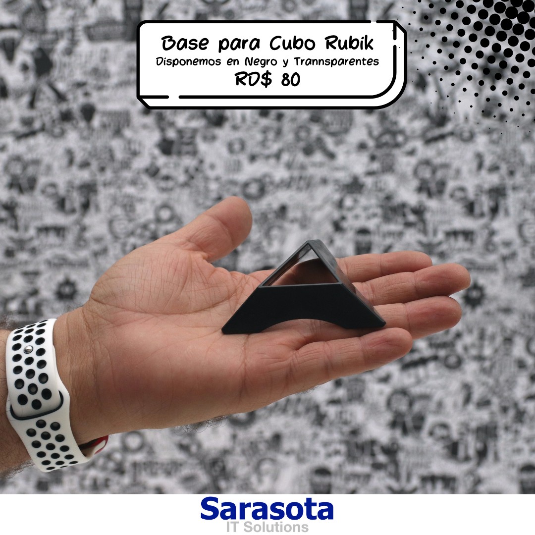 hobby y coleccion - Base para cubo de Rubik (Negro y Transparentes) 1