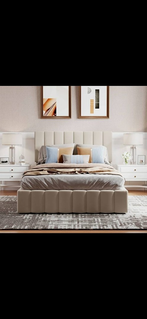 muebles y colchones - Bases de camas tapizadas, envio gratis
