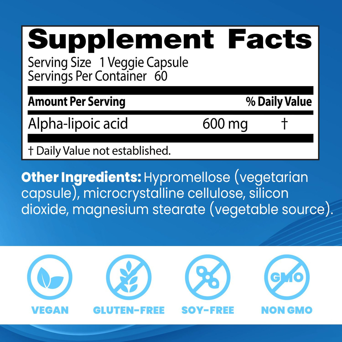 Salud y Equipamiento Médico - Acido Alfa-lipoico 600mg 60cap Doctor's Best 2