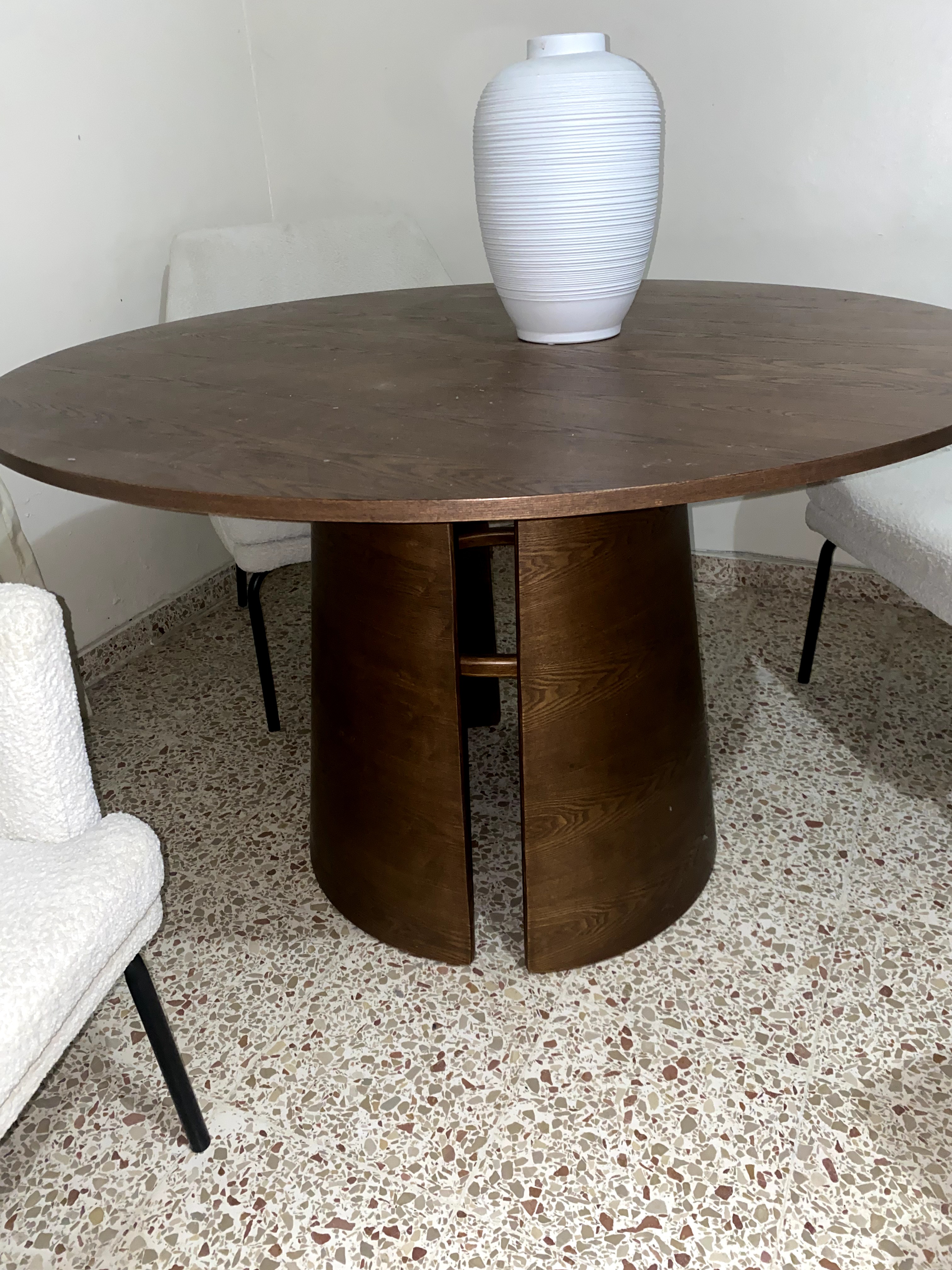 muebles y colchones - COMEDOR REDONDA EN ACABADO DE MADERA 1