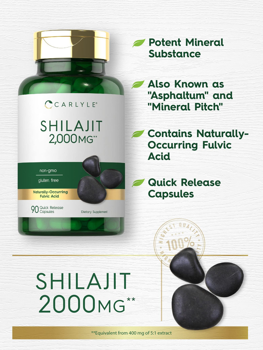 Salud y Equipamiento Médico - Shilajit 2000mg 90cap Carlyle 2