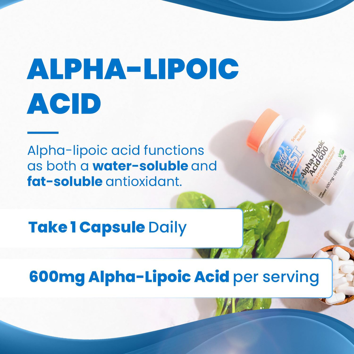 Salud y Equipamiento Médico - Acido Alfa-lipoico 600mg 60cap Doctor's Best 3