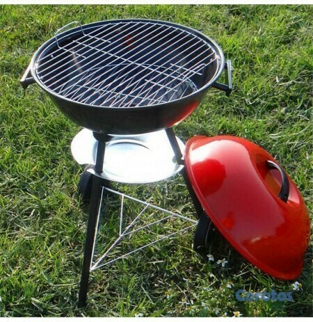 herramientas, jardines y exterior - Parrilla BBQ de carbon facil de transporte con ruedas 6