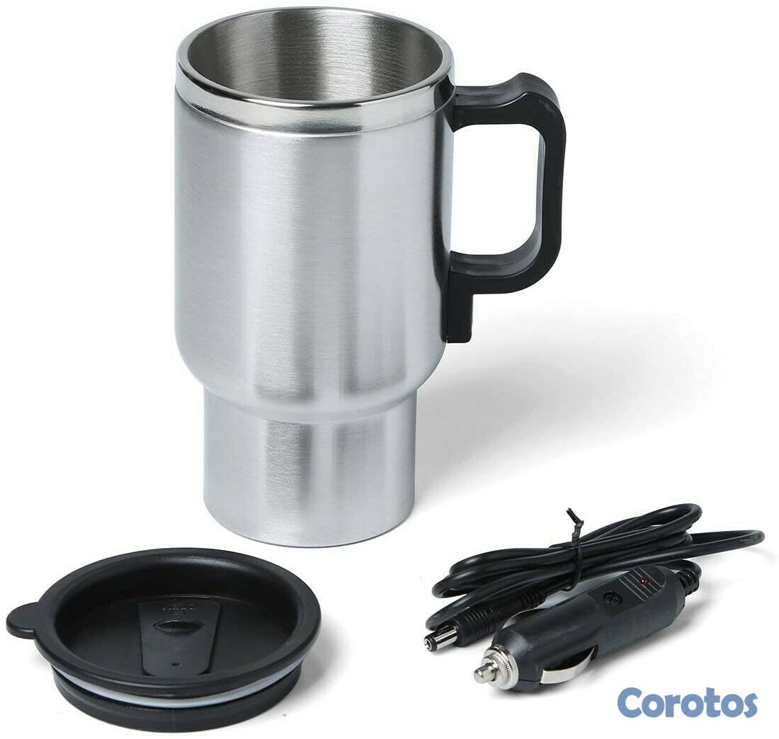 cocina - Taza con calentador de bebidas para coche, de acero inoxidable, ideal para te y  2