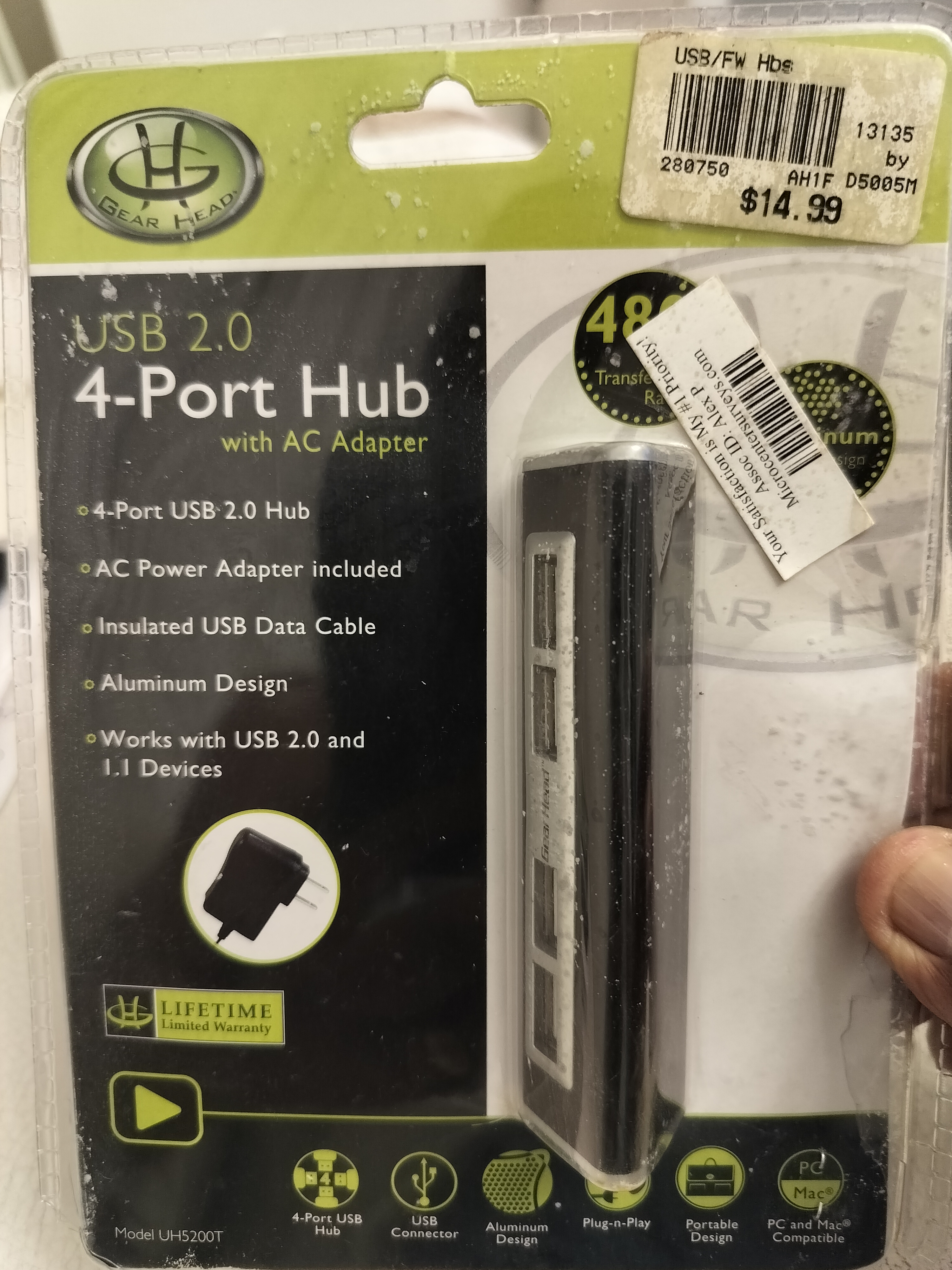 otros electronicos - USB 2.0, 4-Port Hub con adaptador de corriente incluido 0