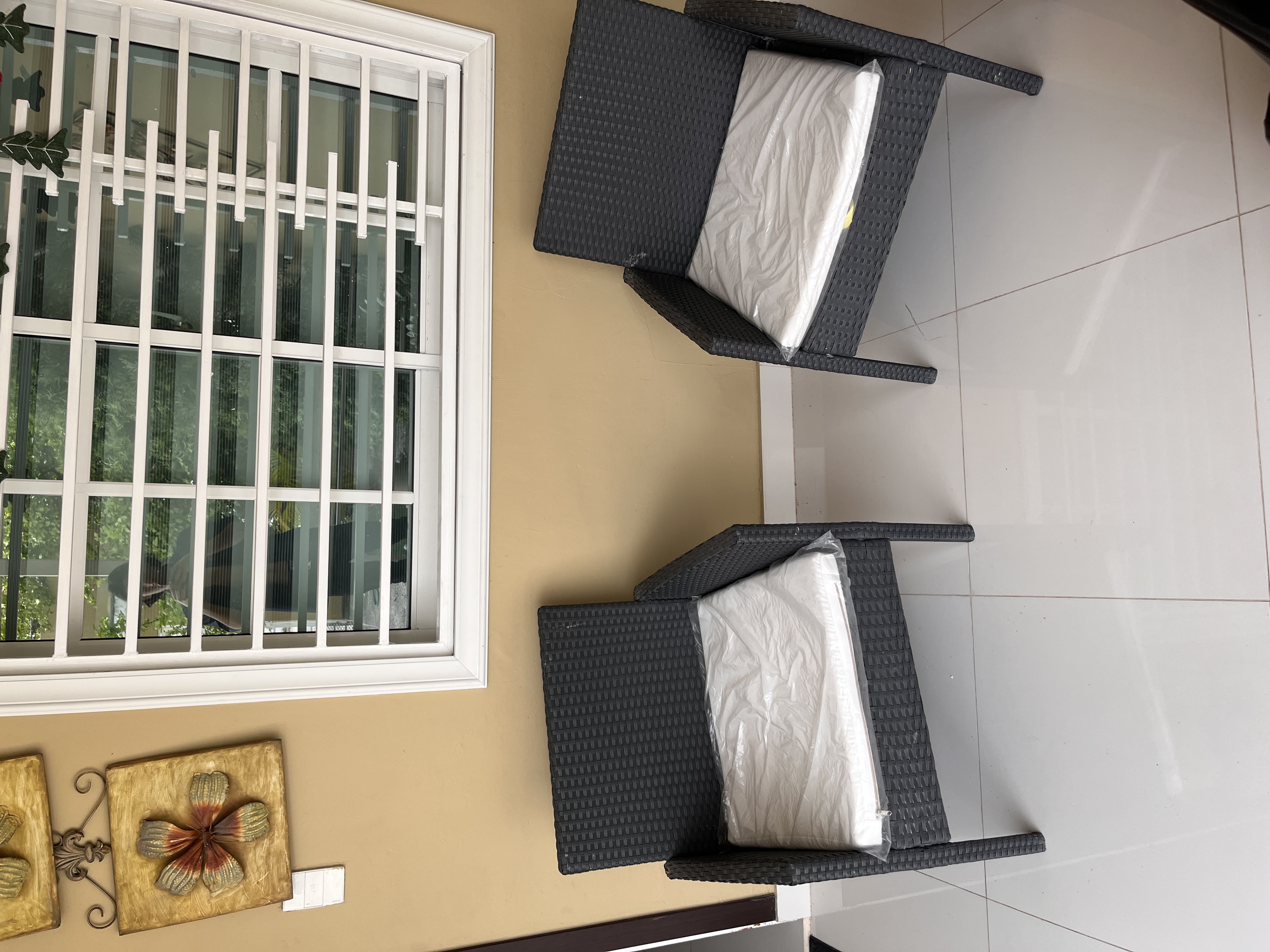 muebles y colchones - Juego de 2 Sillas de Terraza/Exterior- RATTAN  2