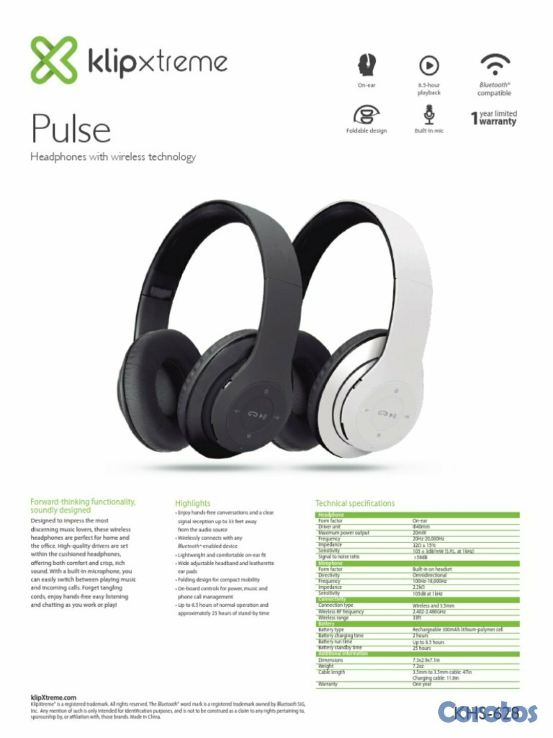 camaras y audio - AUDIFONO CON MICROFONO KLIPX -PROFESIONALES  PULSE, BLUETTOTH - STEREO,  1