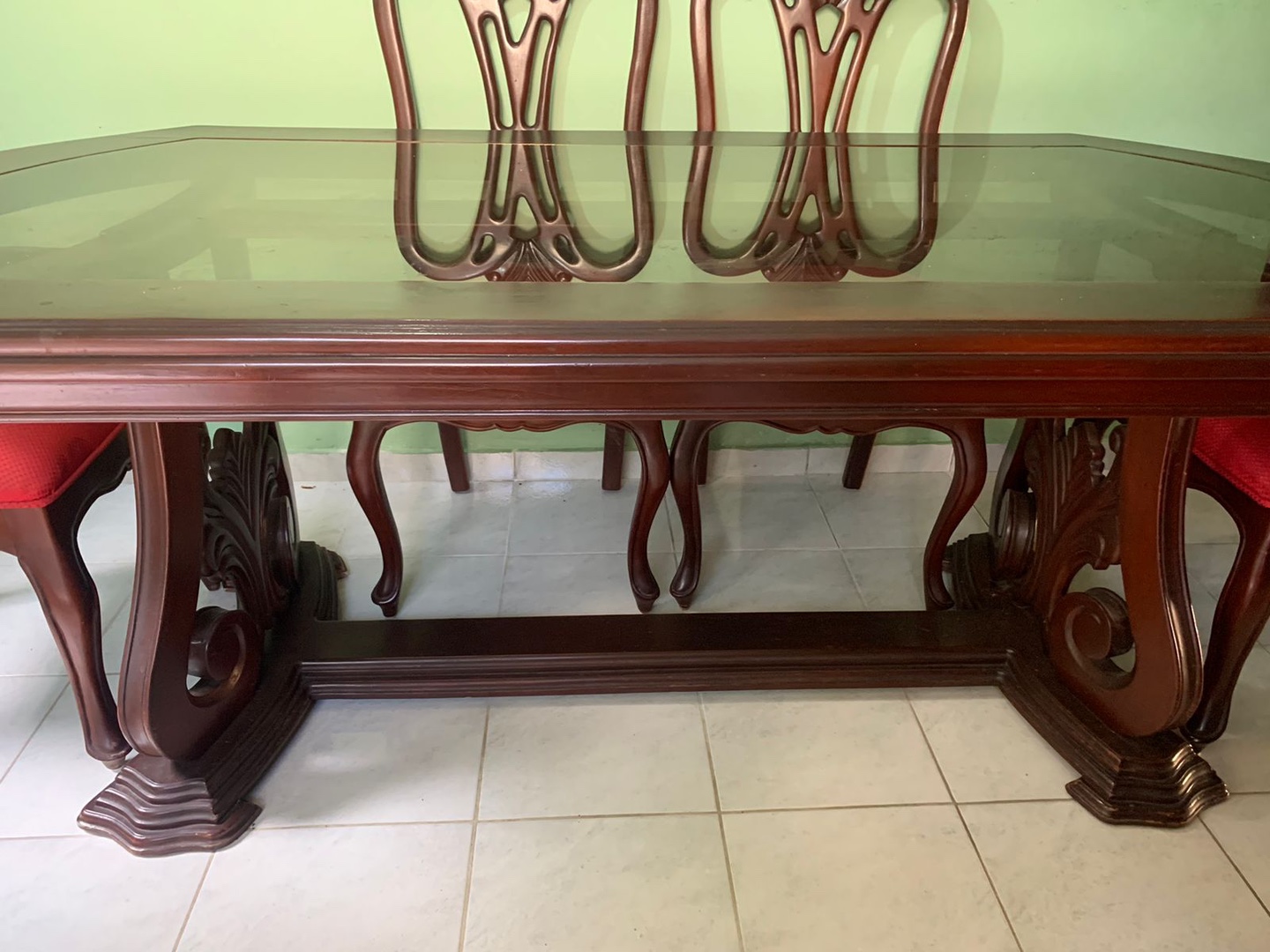 muebles y colchones - Comedor en Caoba de Seis Sillas  2
