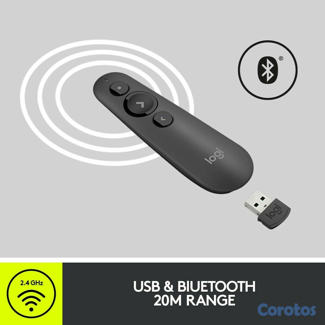accesorios para electronica - CONTROL LOGITECH PRESENTADOR R500S 2.4GHZ WIRELESS USB- PUNTERO LASER - PLUG-AND