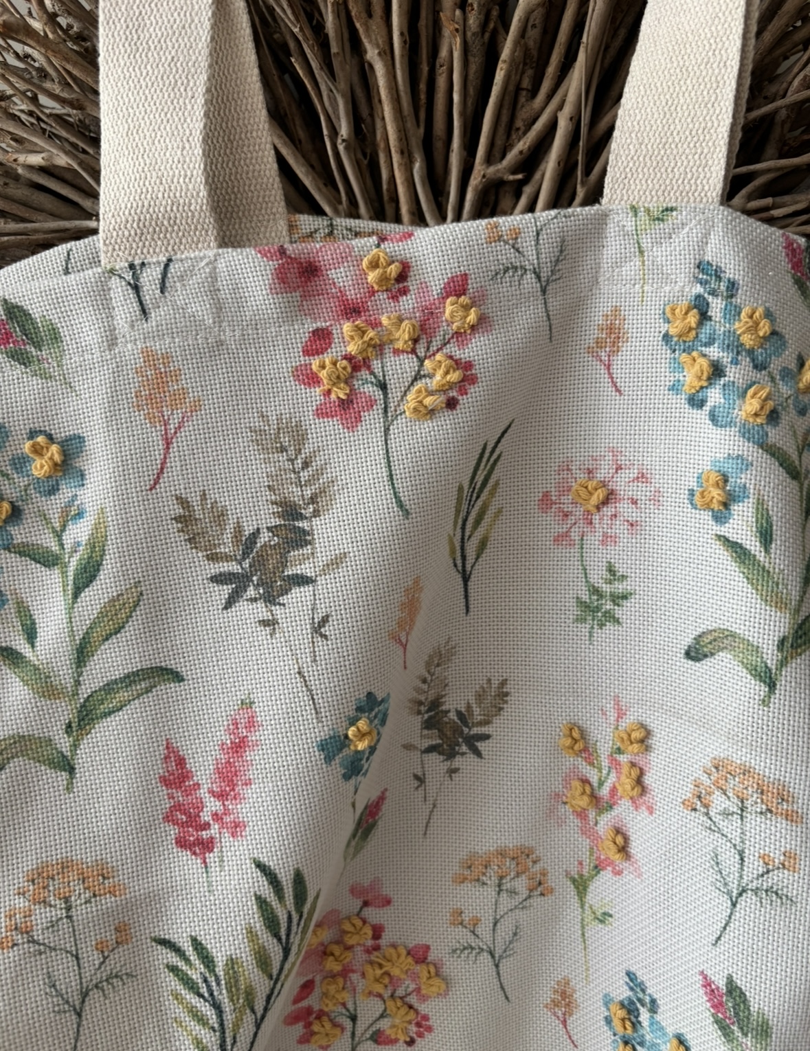 carteras y maletas - Bolso/ Tote Bag con estampado tejido floral