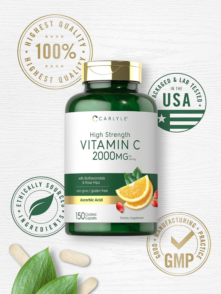 Salud y Equipamiento Médico - Carlyle Vitamina C 2000mg | Con Rosa Mosqueta | 300 Comprimi 5