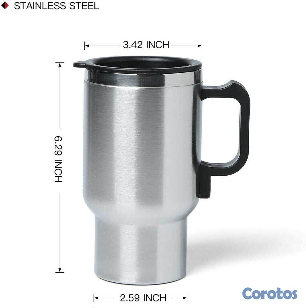 cocina - Taza con calentador de bebidas para coche, de acero inoxidable, ideal para te y  3