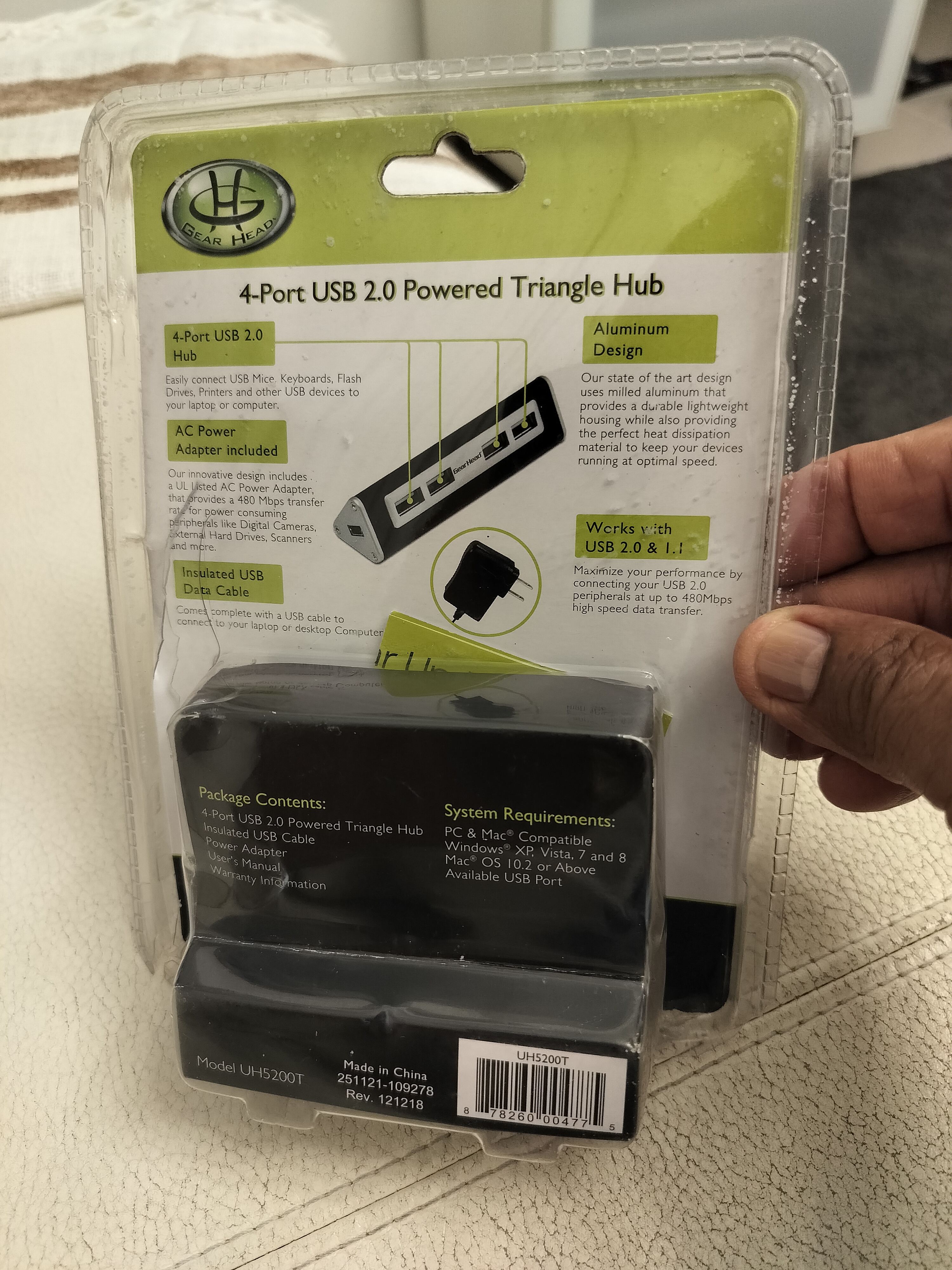 otros electronicos - USB 2.0, 4-Port Hub con adaptador de corriente incluido 1