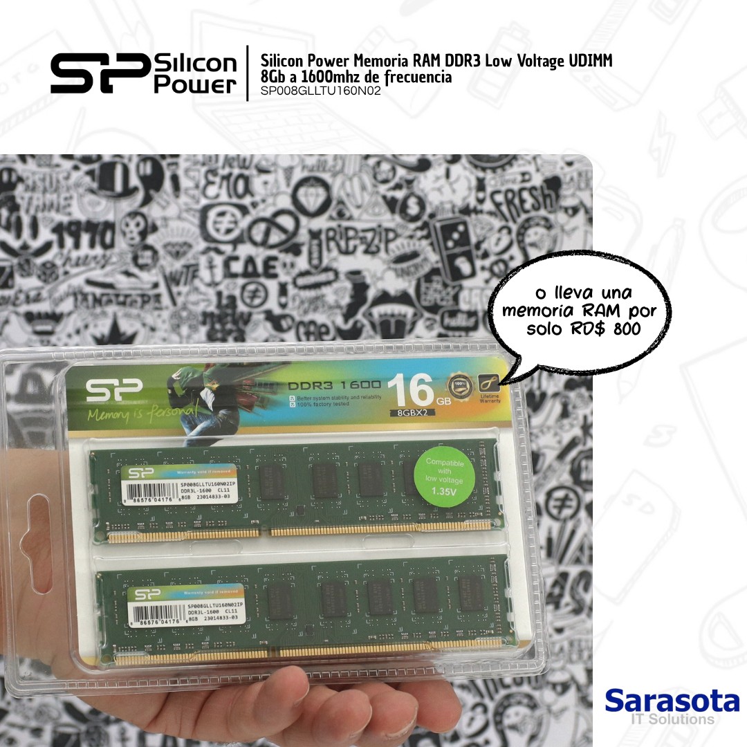 accesorios para electronica - Silicon Power Memoria RAM DDR3 Low Voltage UDIMM 8Gb a 1600mhz 0