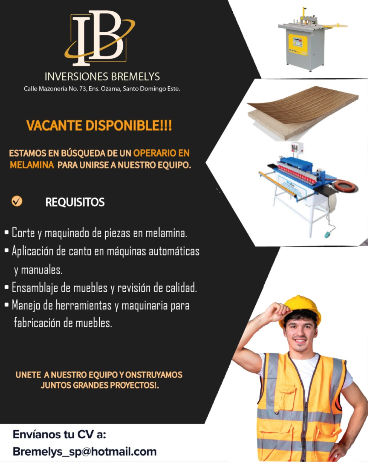 empleos disponibles - Se Busca Operario en Melamina 0