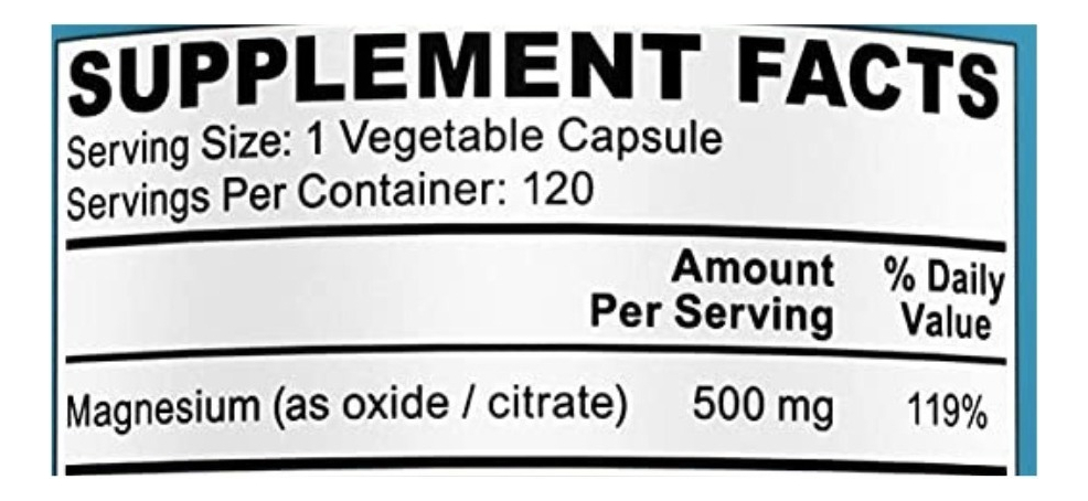 Salud y Equipamiento Médico - Complejo De Magnesio 500mg 1