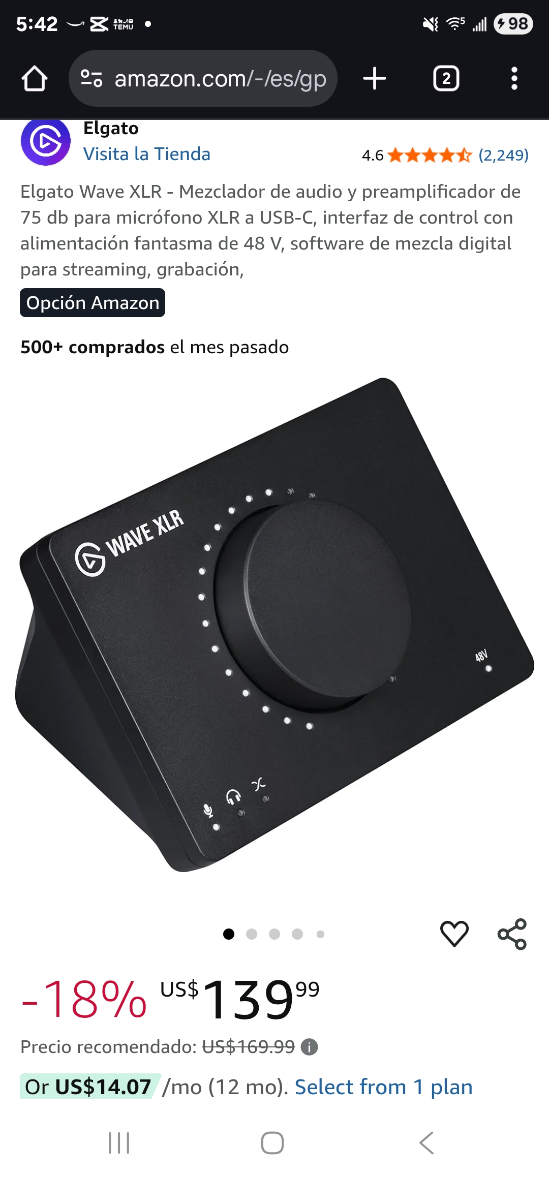 camaras y audio - Mezclador de Audio y Preamplificador Wave XLR Elgato 0