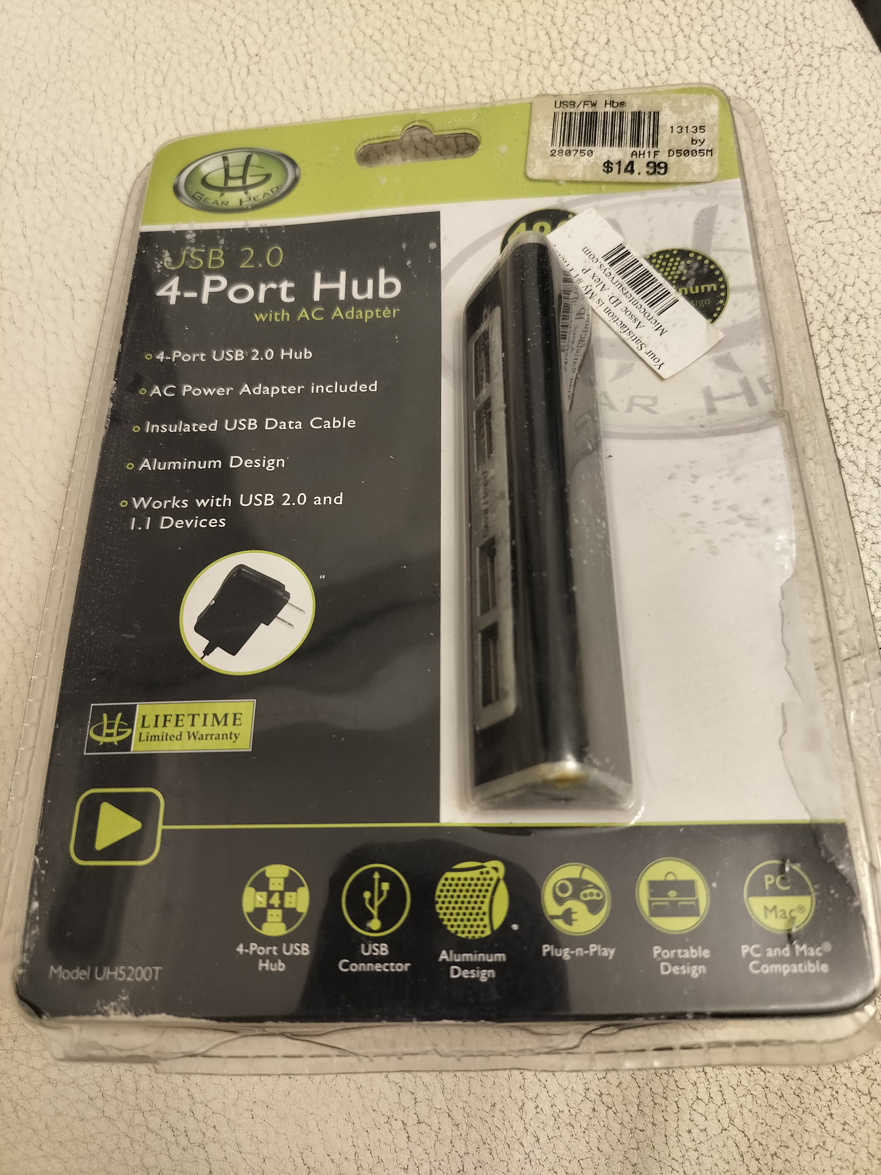 otros electronicos - USB 2.0, 4-Port Hub con adaptador de corriente incluido 2
