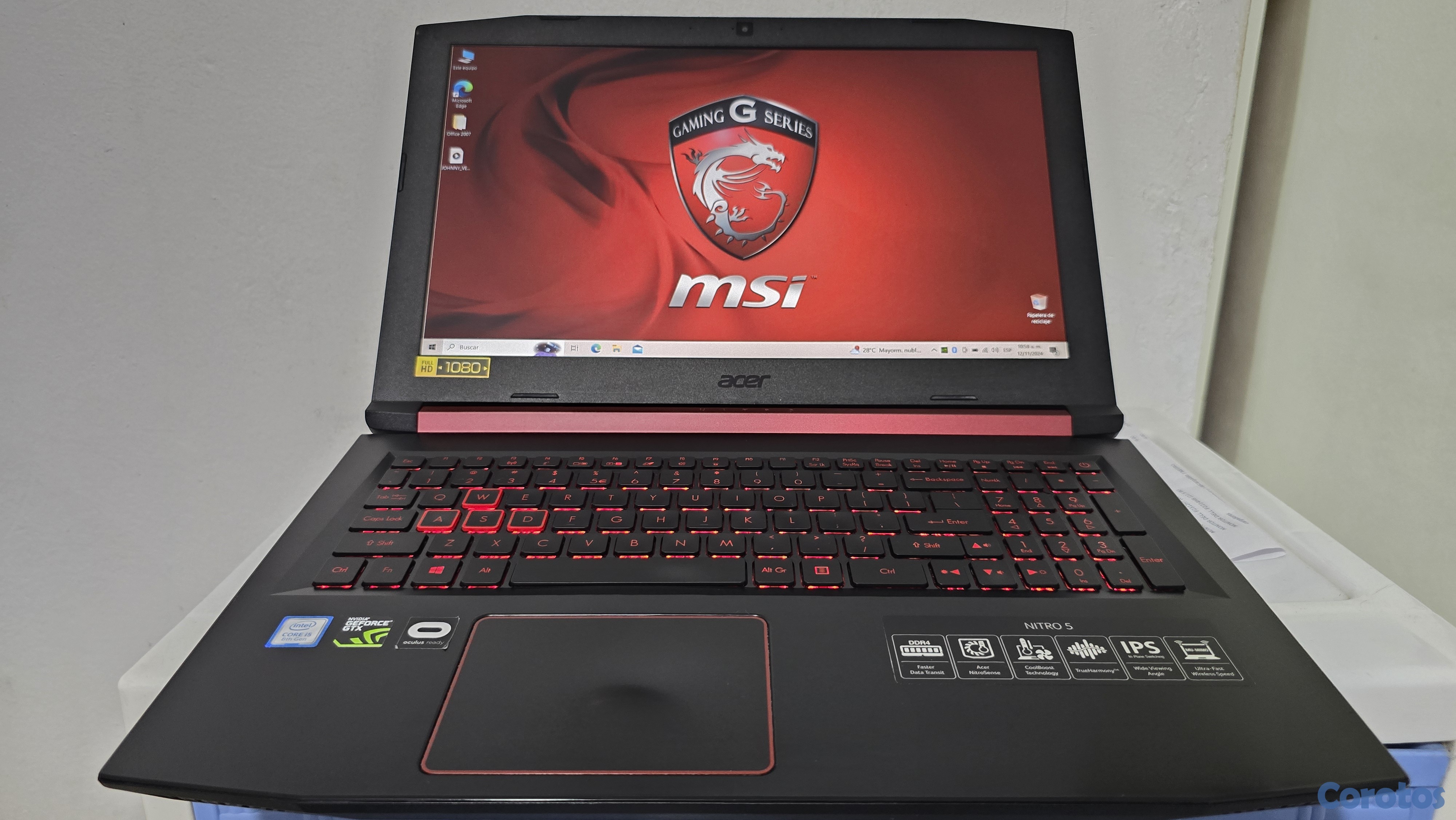 computadoras y laptops - Acer Nitro Gamer Core i5 8va Gen Ram 16gb ddr4 Disco 1tb ssd Nvidea Gtx 1050 4gb 1