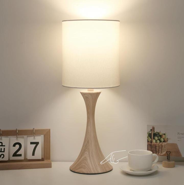 decoración y accesorios - Lámpara de Noche Táctil, Diseño Rústico en Madera 3