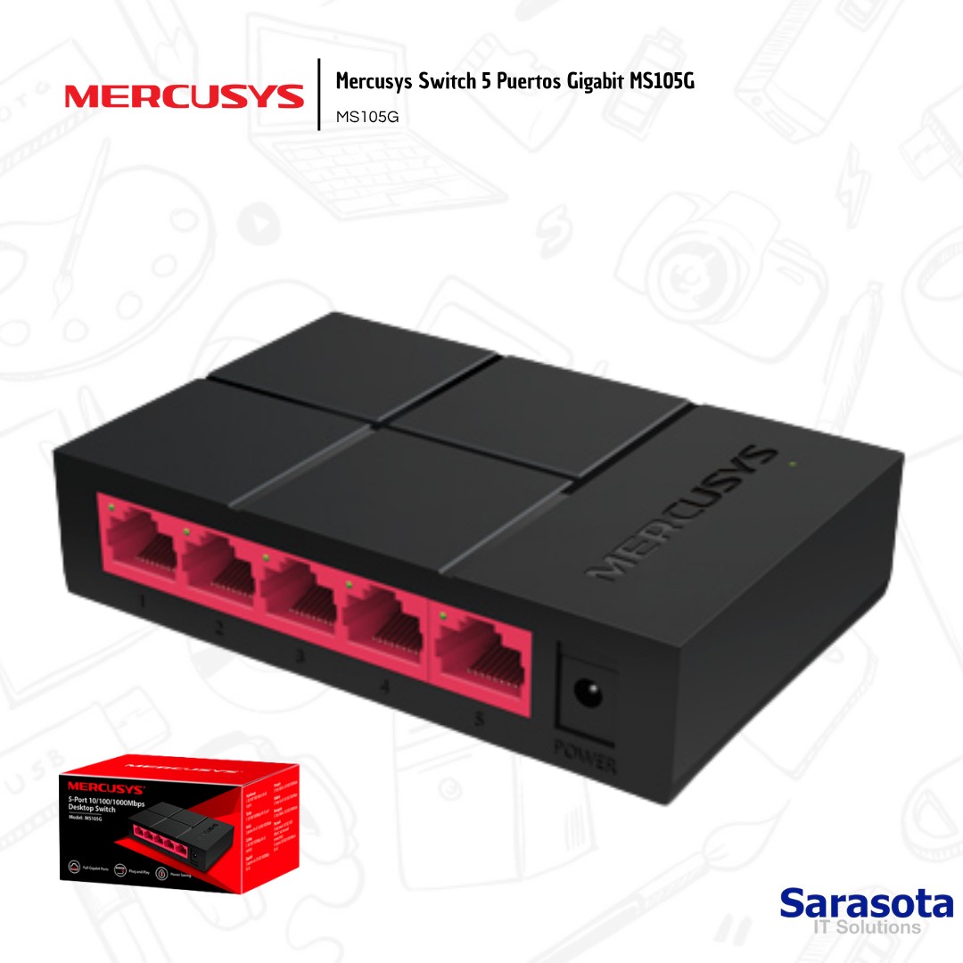 accesorios para electronica - Mercusys Switch 5 Puertos Gigabit MS105G MS105G 1