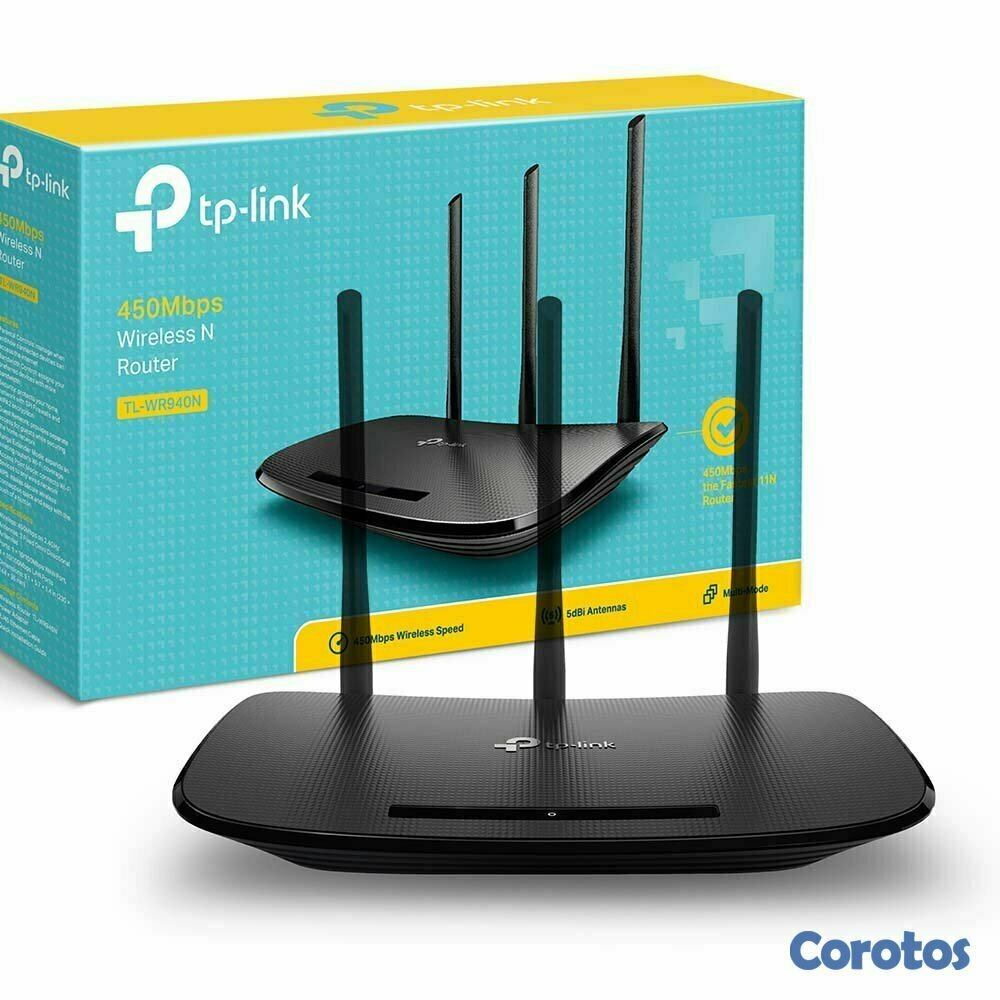 computadoras y laptops - ROUTER WIRELESS TP-LINK TL-WR940N, 2.4GHZ/450MBPS, 1 PUERTO WAN + 4 PUERTOS LAN 1