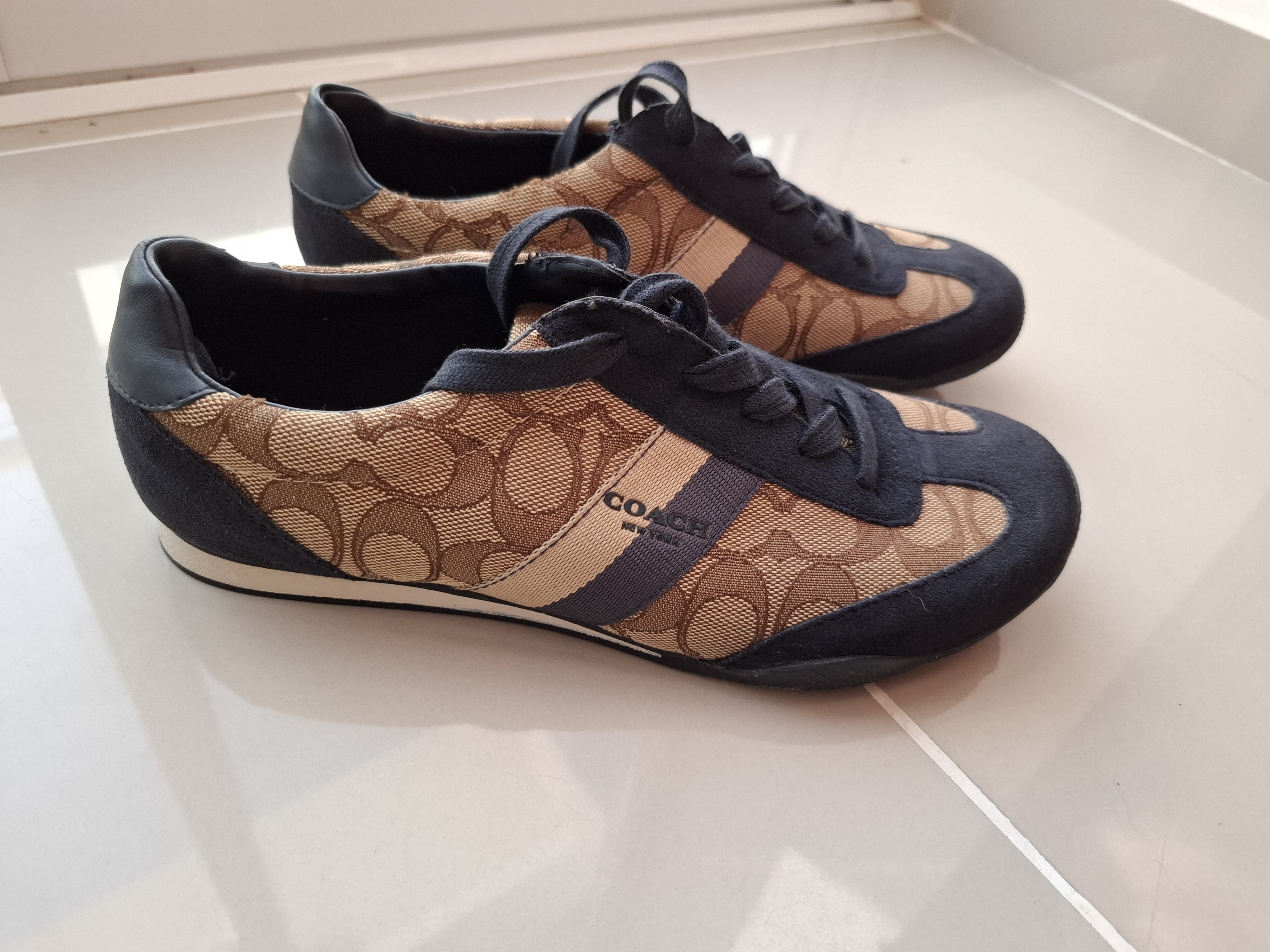 zapatos para mujer - Tenis Vintage Coach Yolanda Azul, Dorado size 7.5 de mujer  2