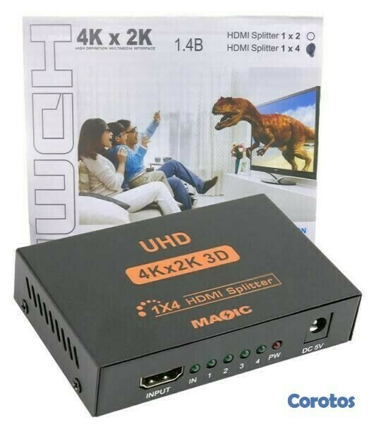 otros electronicos - Adaptador splitter 1x4 HDMI 3