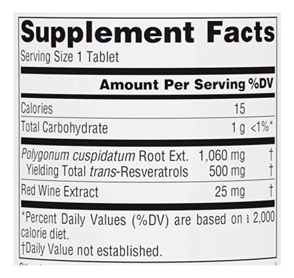 Salud y Equipamiento Médico - Resveratrol 500mg 30 Tabletas - Unidad 1