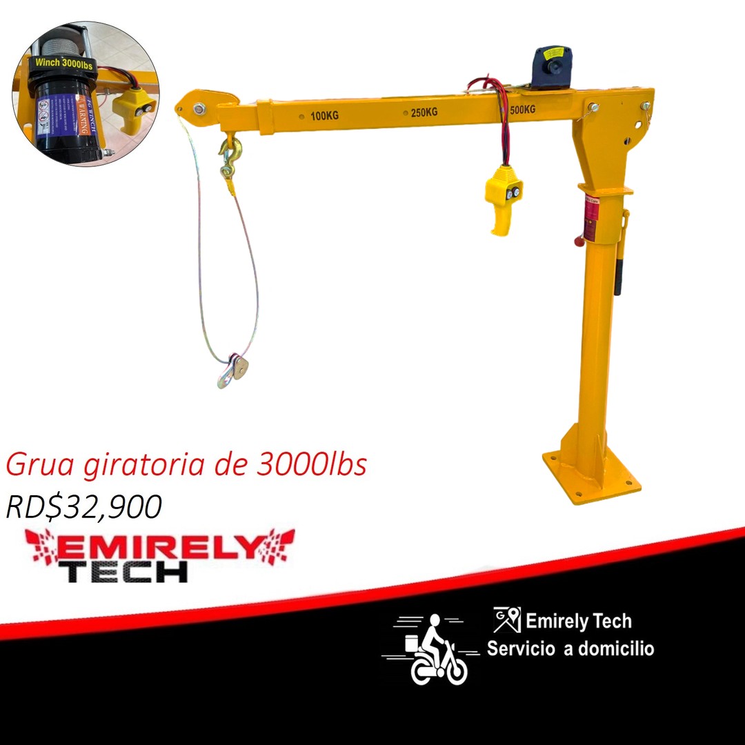 equipos profesionales - Grua montacargas electrica giratoria de 3000lbs 0
