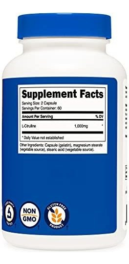 Salud y Equipamiento Médico - L-citrulina Nutricost 500 Mg, 120 Capsulas - Sin Gluten 3