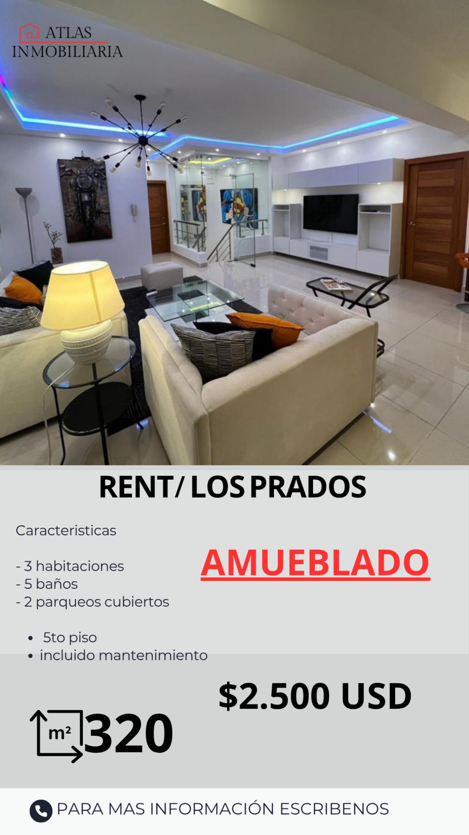 apartamentos - Alquilo Penthouse amueblado en Los Prados 0