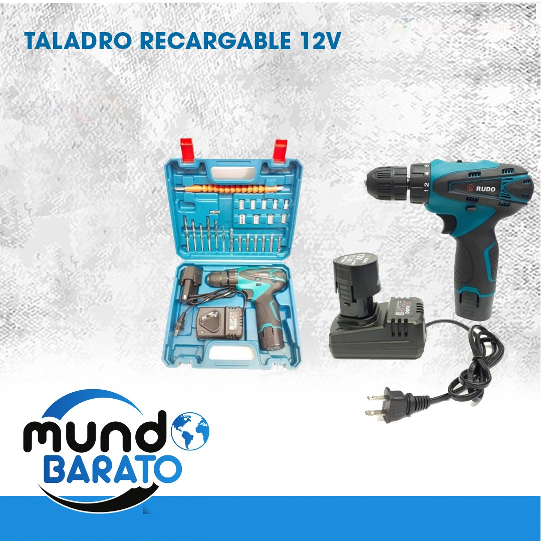 herramientas, jardines y exterior - Taladro 12V Inalambrico Recargable 2 pilas 30 piezas Destornillador 1