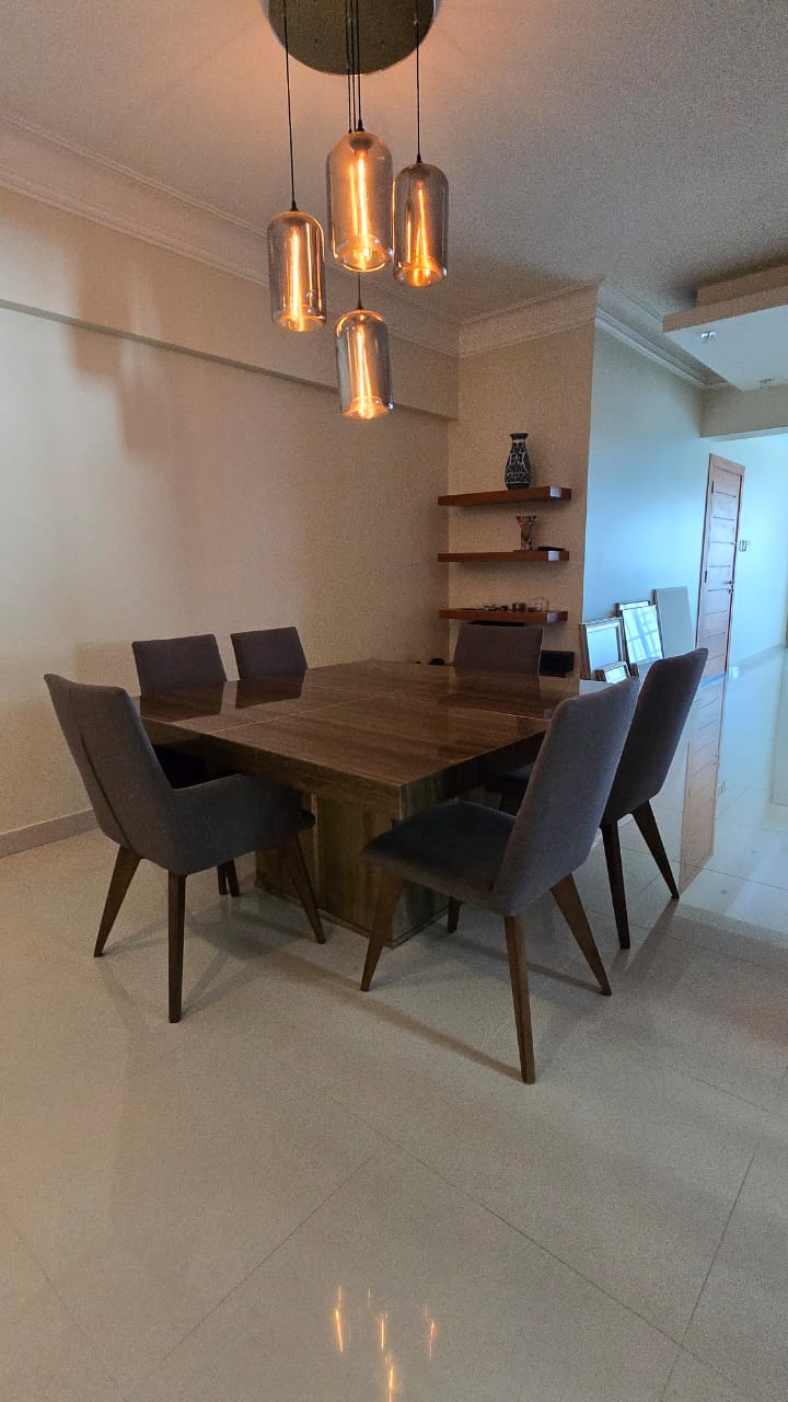 muebles y colchones - Mesa de comedor en piedra y acero 