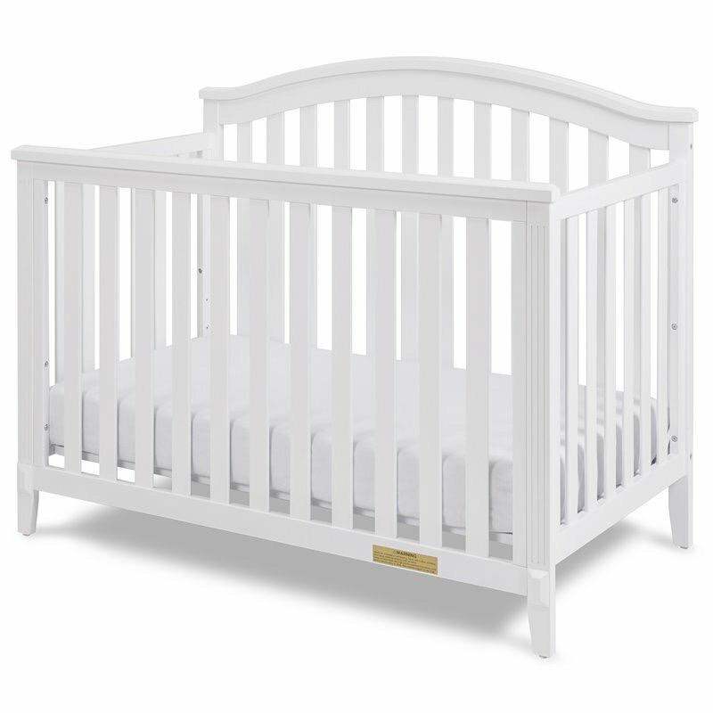 muebles - Cuna de madera blanca 