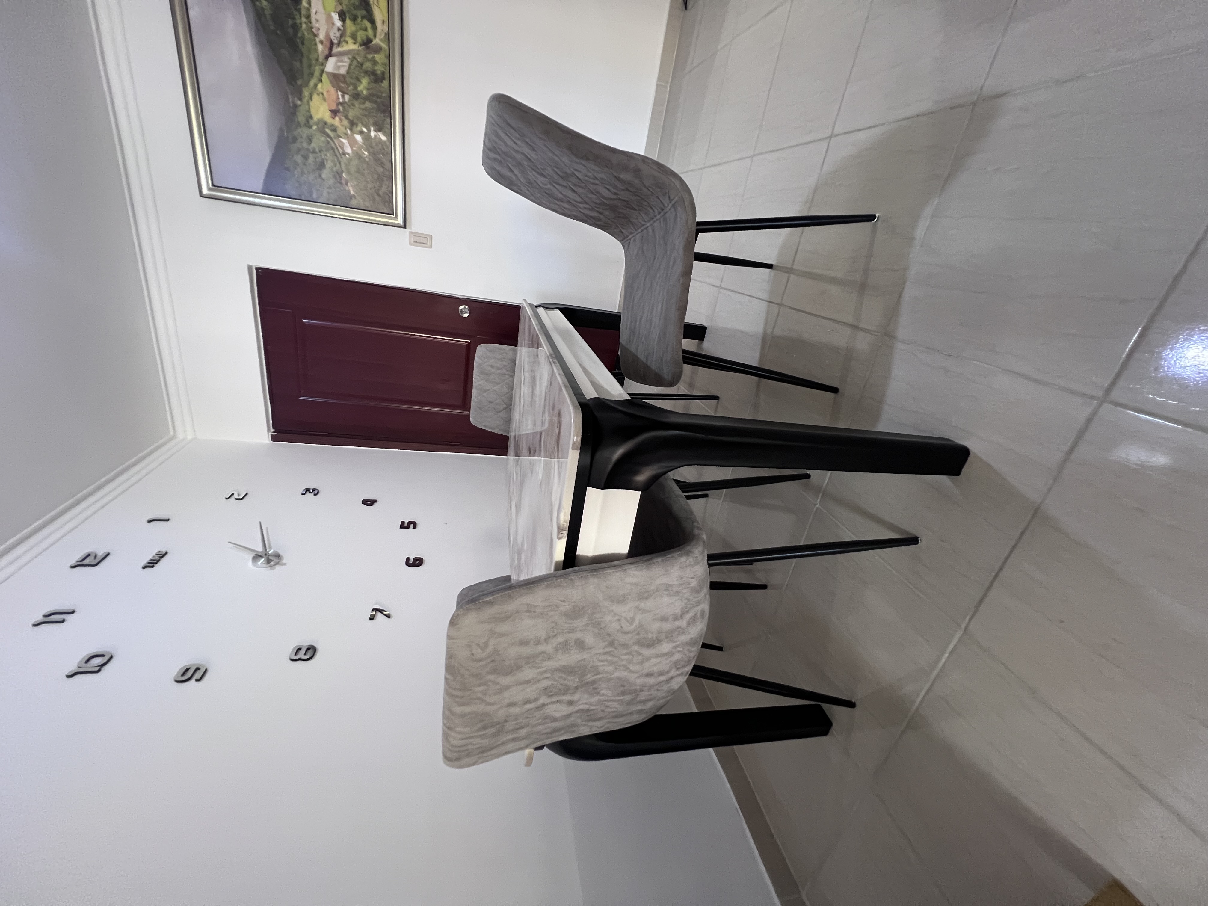 muebles y colchones - Juego de comedor 4 sillas tope de marmol