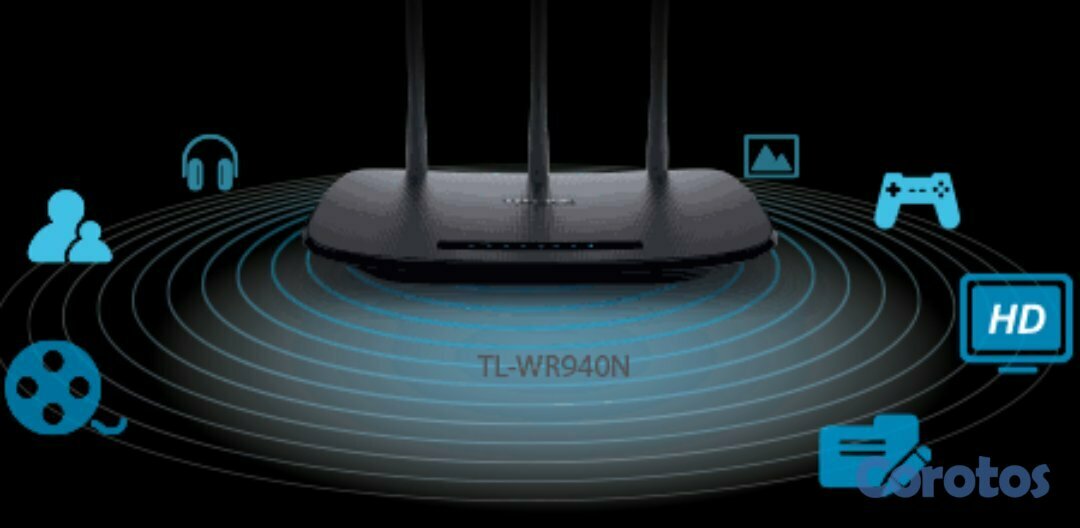 computadoras y laptops - ROUTER WIRELESS TP-LINK TL-WR940N, 2.4GHZ/450MBPS, 1 PUERTO WAN + 4 PUERTOS LAN, 1