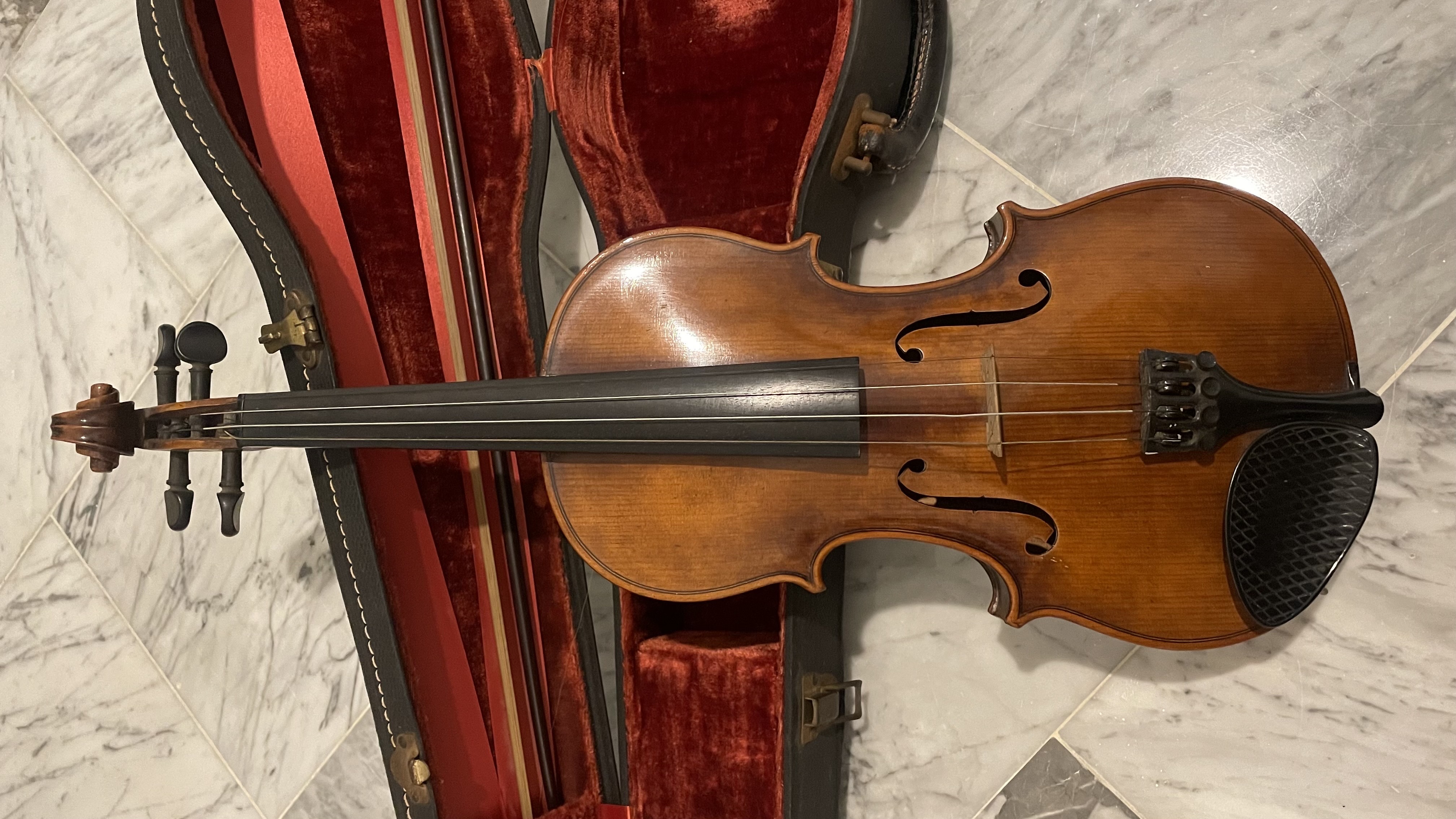 instrumentos musicales - Violín antiguo alemán “Dresden” con estuche y arco 8