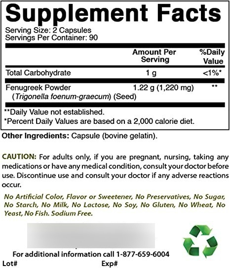 Salud y Equipamiento Médico - Fenogreco 610mg - Best Naturals 1