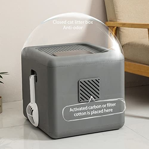Salud y Equipamiento Médico - Caja De Arena Para Gatos Con Entrada Superior Con Tapa, Ca 4