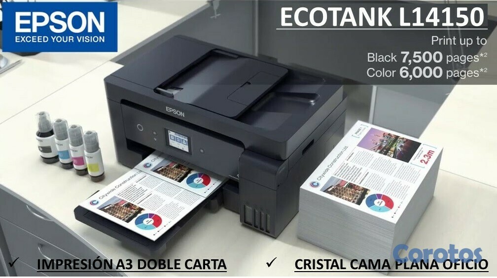 impresoras y scanners - MULTIFUNCIONAL EPSON IMPRESION 11X17 PULGADAS CON BOTELLA DE TINTA DE FABRICA 2