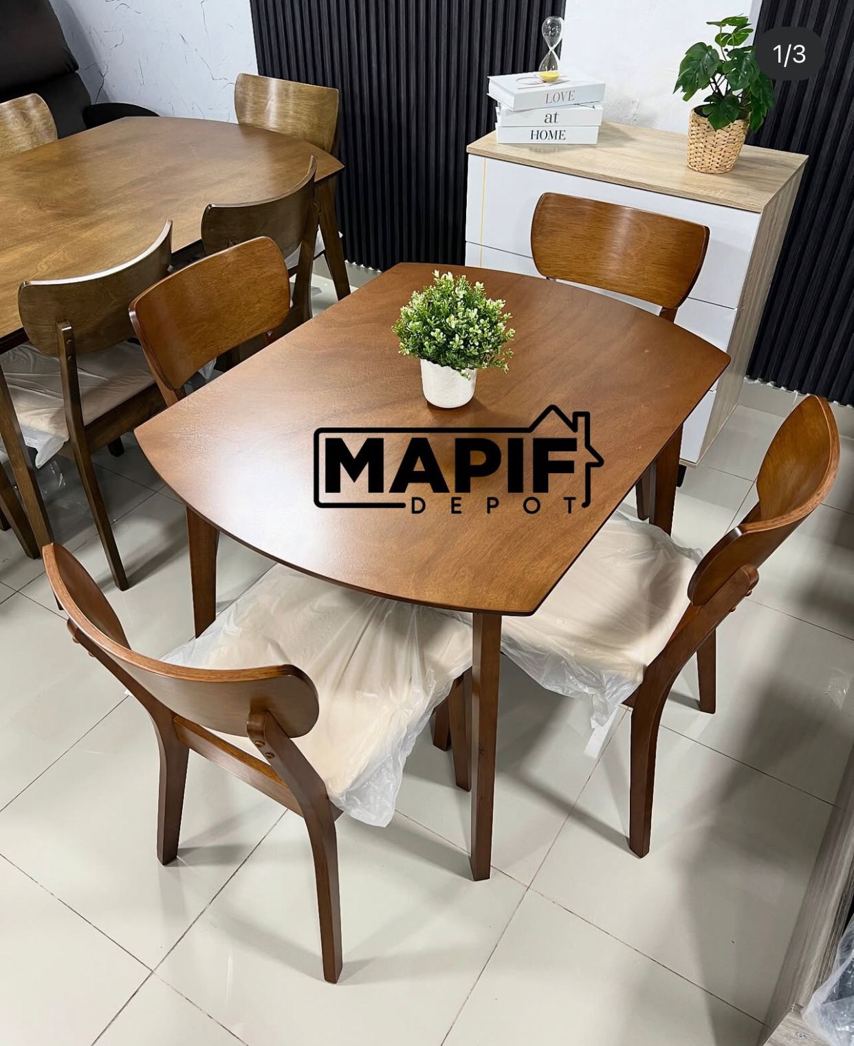 muebles y colchones - JUEGO DE COMEDOR 4 SILLAS marron  0